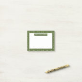 Wit Op Olijfgroene Stippenpatroon En Tekst Post-it® Notes (Op bureau)