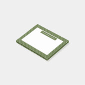Wit Op Olijfgroene Stippenpatroon En Tekst Post-it® Notes (Schuin)