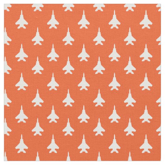 Wit op Oranje F-15 Eagle Fighter straalpatroon Stof (Close Up)