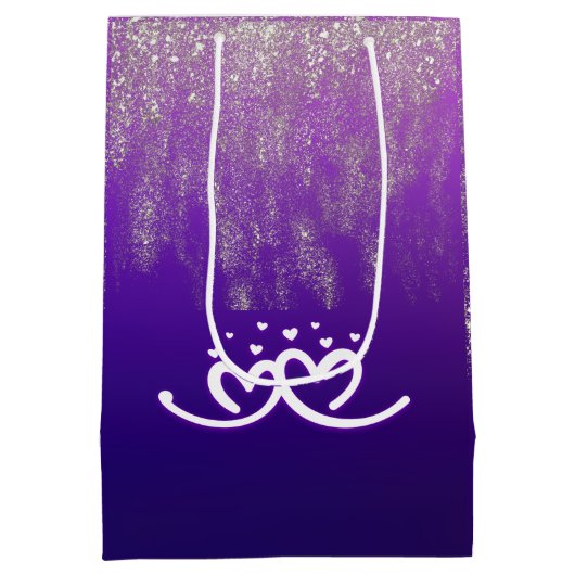 Wit op Paarse Gradiënt | Medium Cadeauzakje (Achterkant)