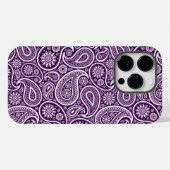 Wit op Paarse retro paisley patroon Case-Mate iPhone Case (Achterkant (horizontaal))