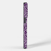 Wit op Paarse retro paisley patroon Case-Mate iPhone Case (Achterkant / Rechts)