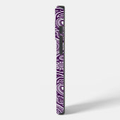 Wit op Paarse retro paisley patroon Case-Mate iPhone Case (Achterkant / Links)