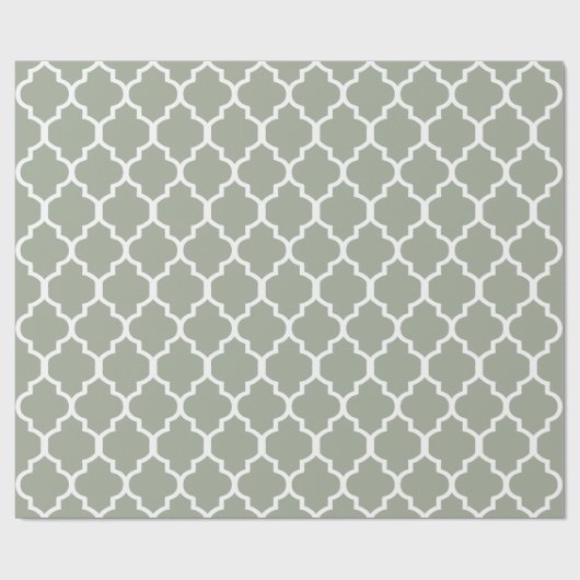 Wit op pagina Quatrefoil Aangepaste achtergrondkle Cadeaupapier (Vlak)