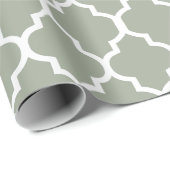 Wit op pagina Quatrefoil Aangepaste achtergrondkle Cadeaupapier (Rol Hoek)