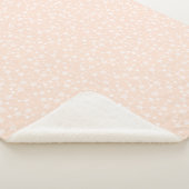 Wit op perzik/abrikoos | Lino Print Stars Patroon Sherpa Deken (3/4)