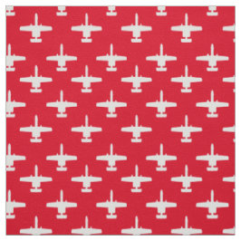 Wit op rode A-10 Warthog Attack Jet Pattern Stof