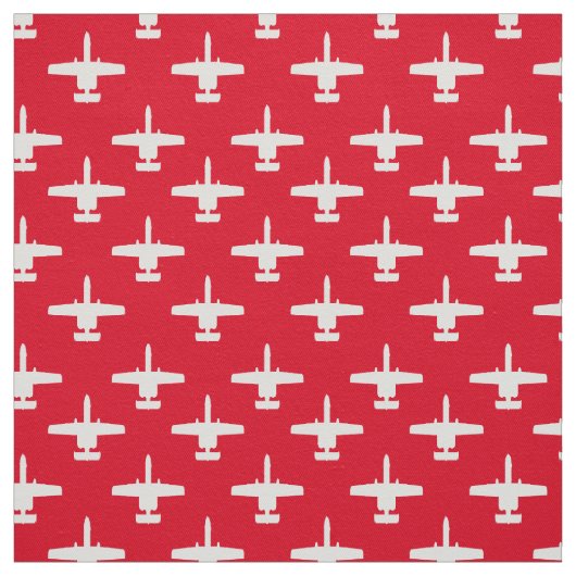 Wit op rode A-10 Warthog Attack Jet Pattern Stof (Swatch)