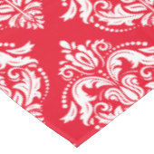 Wit op rode bloemdamast geometrisch patroon tafelkleed (Gekanteld)