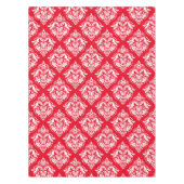 Wit op rode bloemdamast geometrisch patroon tafelkleed (Voorkant)