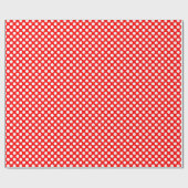 Wit op Rode Kleine Grootte Polka Dots Cadeaupapier (Vlak)