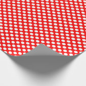 Wit op Rode Kleine Grootte Polka Dots Cadeaupapier (Hoek)