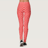 Wit op Rode Kleine Grootte Polka Dots Leggings (Achterkant)