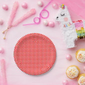 Wit op Rode Kleine Grootte Polka Dots Papieren Bordje (Feest)