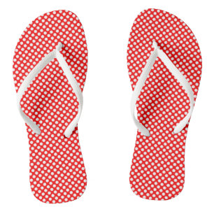 Wit op Rode Kleine Grootte Polka Dots Teenslippers