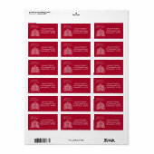 Wit op Rode Scandinavische Nordic Christmas Tree Etiket (Full Sheet)