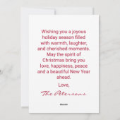 Wit op Rode Scandinavische Nordic Christmas Tree Feestdagenkaart (Achterkant)