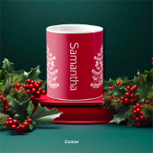 Wit op Rode Scandinavische Nordic Christmas Tree Koffiemok