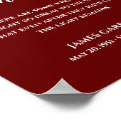 Wit op rood blijft het licht citeren Memorial Poster (Hoek)