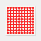 Wit op Rood Groot Horizontaal Polka Dots Papier Servet (Voorkant)