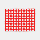 Wit op Rood Grote Grootte Horizontale Polka Dots Fleece Deken (Voorkant (Horizontaal))