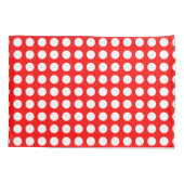 Wit op Rood Grote Grootte Horizontale Polka Dots Kussensloop (Achterkant)