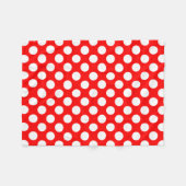 Wit op Rood Grote Grootte Polka Dots Fleece Deken (Voorkant (Horizontaal))