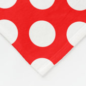 Wit op Rood Grote Grootte Polka Dots Fleece Deken (Hoek)