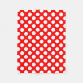 Wit op Rood Grote Grootte Polka Dots Fleece Deken (Voorkant)