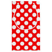 Wit op Rood Grote Grootte Polka Dots Klein Cadeauzakje (Achterkant)
