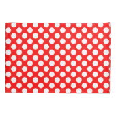 Wit op Rood Grote Grootte Polka Dots Kussensloop (Achterkant)