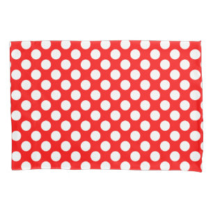 Wit op Rood Grote Grootte Polka Dots Kussensloop