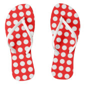 Wit op rood grote horizontale stippen teenslippers (Voetbed)