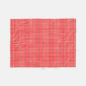 Wit op Rood Klein Grootte Horizontale Polka Dots Fleece Deken (Voorkant (Horizontaal))