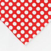 Wit op Rood Klein Grootte Horizontale Polka Dots Fleece Deken (Hoek)