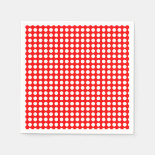 Wit op Rood Medium Horizontale Polka Dots Papier Servet
