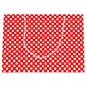 Wit op rood Medium Size Polka Dots Groot Cadeauzakje (Voorkant)