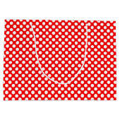 Wit op rood Medium Size Polka Dots Groot Cadeauzakje (Achterkant)