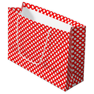 Wit op rood Medium Size Polka Dots Groot Cadeauzakje