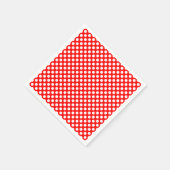 Wit op Rood Medium Size Polka Dots Papier Servet (Hoek)