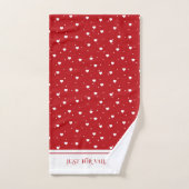 Wit op rood Valentijns hartenpatroon Bad Handdoek (Handdoek)