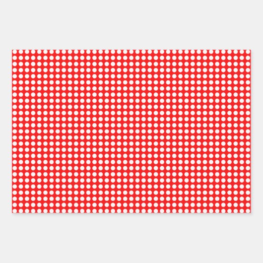 Wit op rood Verschillende Grootte Horizontale Polk Inpakpapier Vel (Voorkant 3)