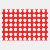 Wit op rood Verschillende Grootte Horizontale Polk Inpakpapier Vel (Voorkant)