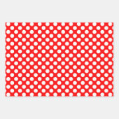 Wit op rood Verschillende Grootte Polka Dots Inpakpapier Vel (Voorkant 2)