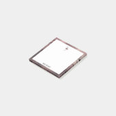 Wit op Roos Gold Marble, Flamingo & Border, Naam Post-it® Notes (Schuin)