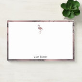 Wit op roze gouden marmer, Flamingo & Rand, Naam Post-it® Notes (Kantoor)