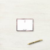 Wit op roze gouden marmeren ananas & rand, naam post-it® notes (Op bureau)