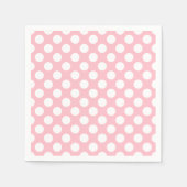 Wit op Roze Groot Grootte Polka Dots Papier Servet (Voorkant)