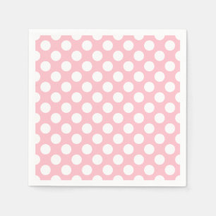 Wit op Roze Groot Grootte Polka Dots Papier Servet