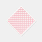 Wit op Roze Groot Grootte Polka Dots Papier Servet (Hoek)